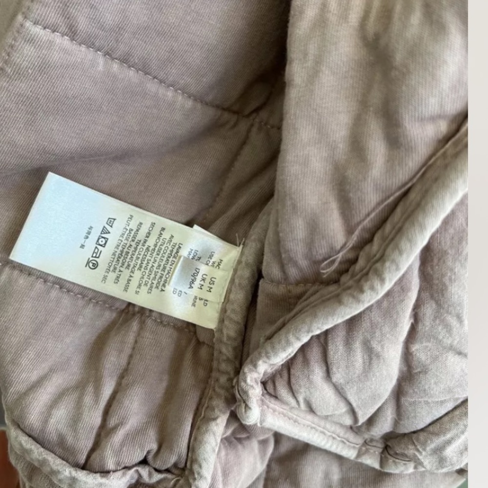 Free People Quilted Dolman Knit Jacket M Misty Mauve Pink - Picture 5 of 7